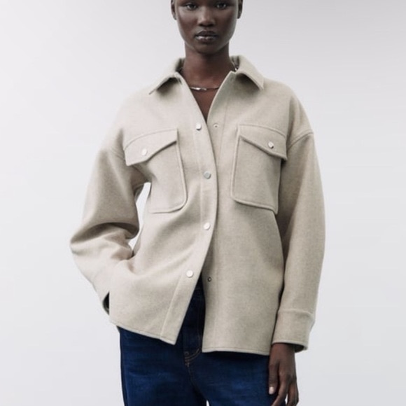 Zara Soft-Touch Overshirt Oversized Shacket - Picture 2 of 9